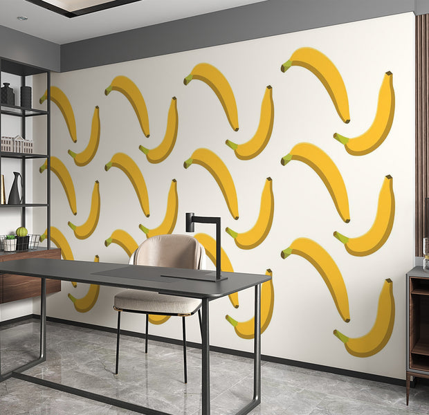 Premium Peel & Stick Wall Mural - Banana Pattern