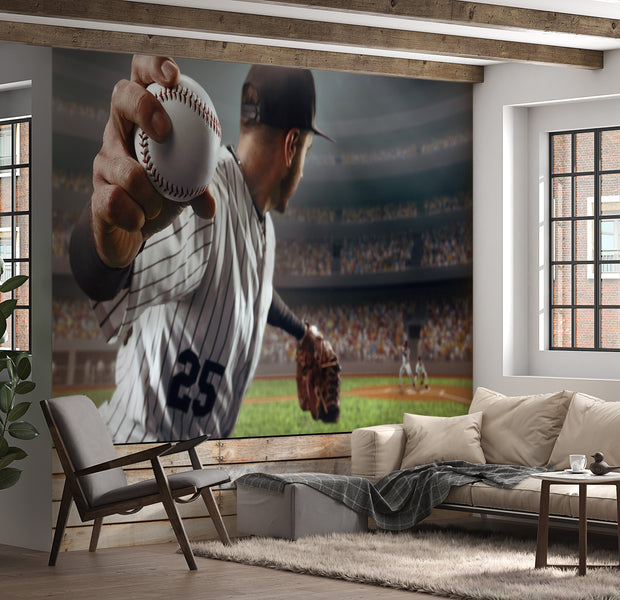 Premium Wallpaper Wall Mural - Baseball Pitch Action