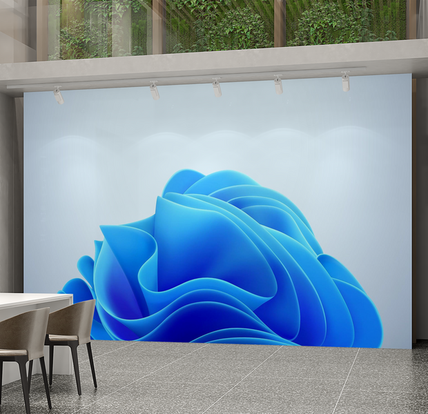 Premium Peel & Stick Wall Mural - Blue Abstract Layers