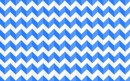 Interior wall with a blue and white chevron pattern mural