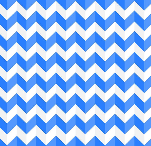 Premium Peel & Stick Wall Mural - Blue Chevron Pattern