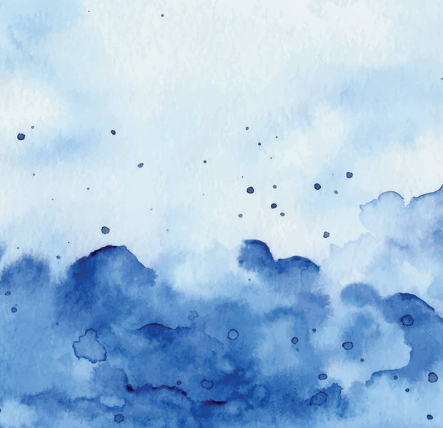 Premium Peel & Stick Wall Mural - Blue Watercolor Splash
