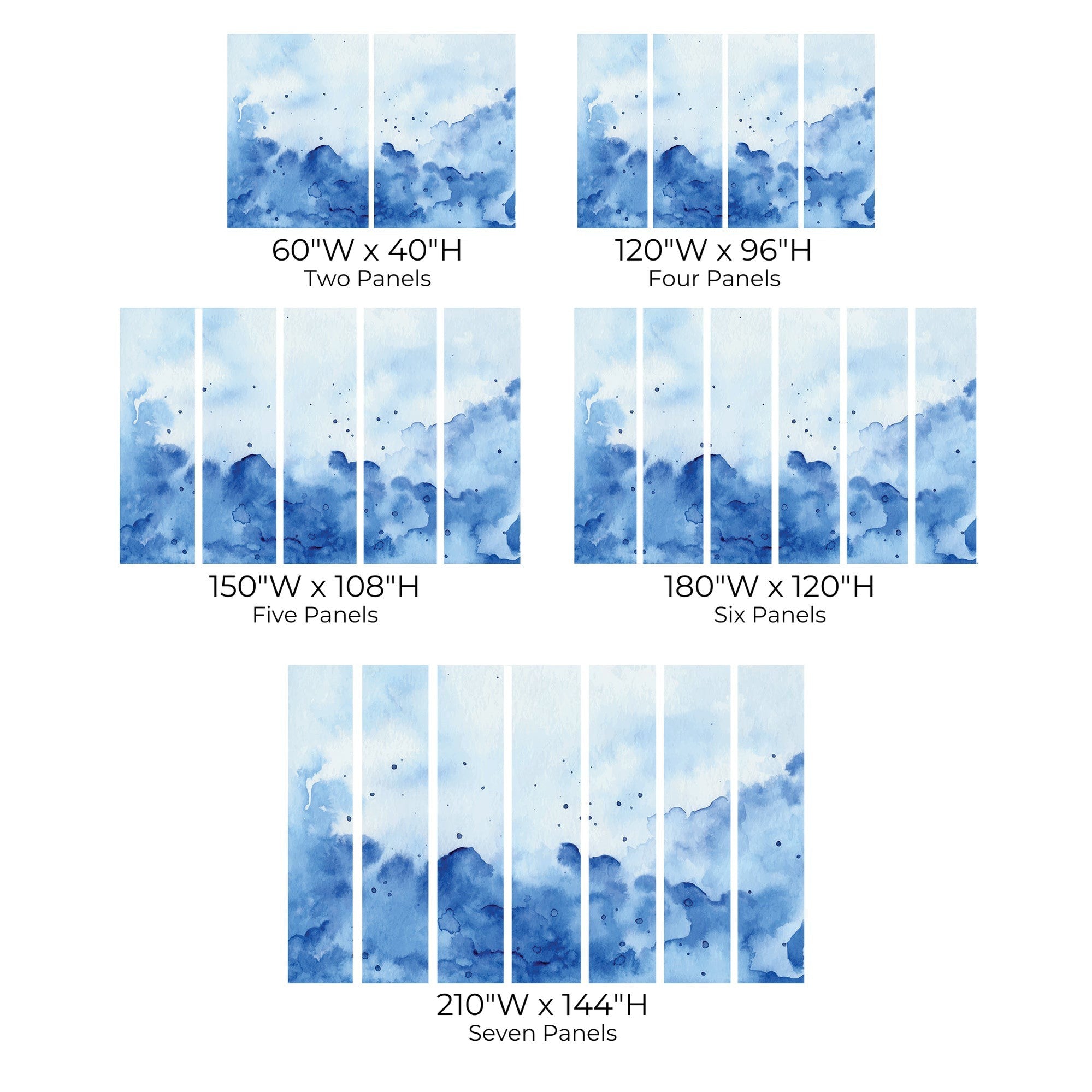 Premium Peel & Stick Wall Mural - Blue Watercolor Splash