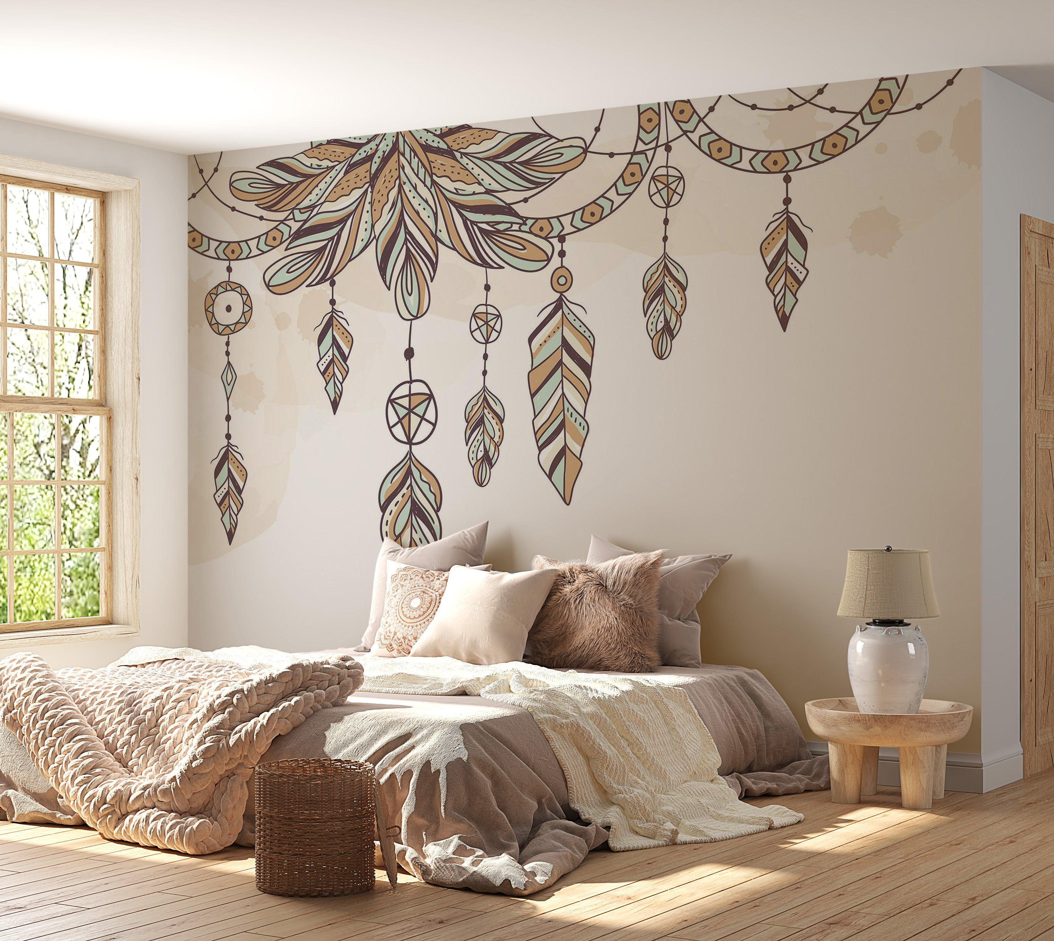 Premium Wallpaper Wall Mural - Bohemian Dreamcatcher 60"Wx40"H / Non-Woven Fleece