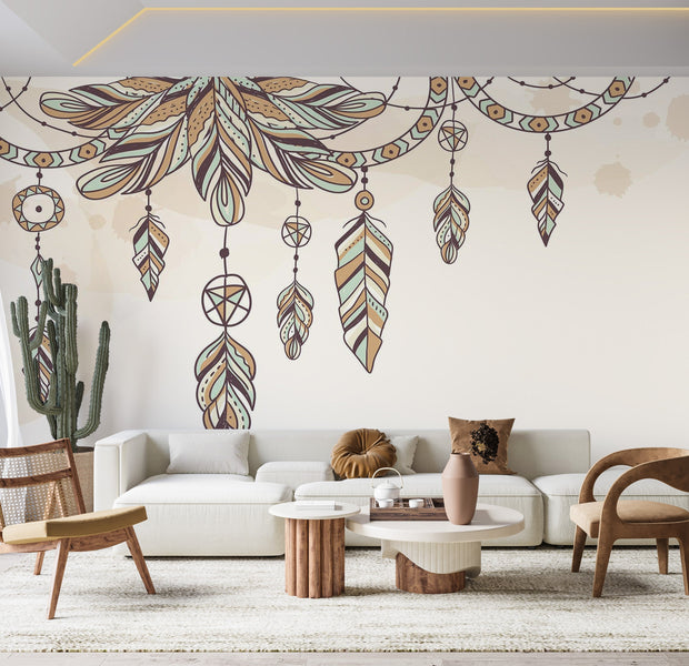 Premium Peel & Stick Wall Mural - Bohemian Dreamcatcher