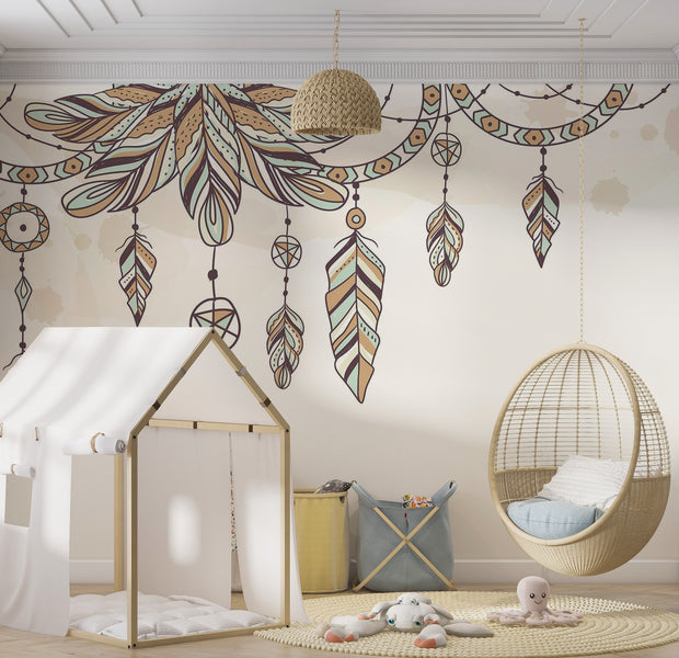 Premium Wallpaper Wall Mural - Bohemian Dreamcatcher 60"Wx40"H / Non-Woven Fleece