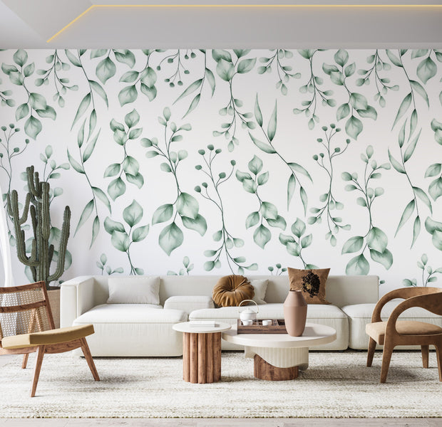 Premium Wallpaper Wall Mural - Botanical Elegance 60"Wx40"H / Non-Woven Fleece