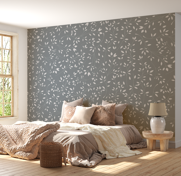 Premium Peel & Stick Wall Mural - Botanical Leaf Pattern