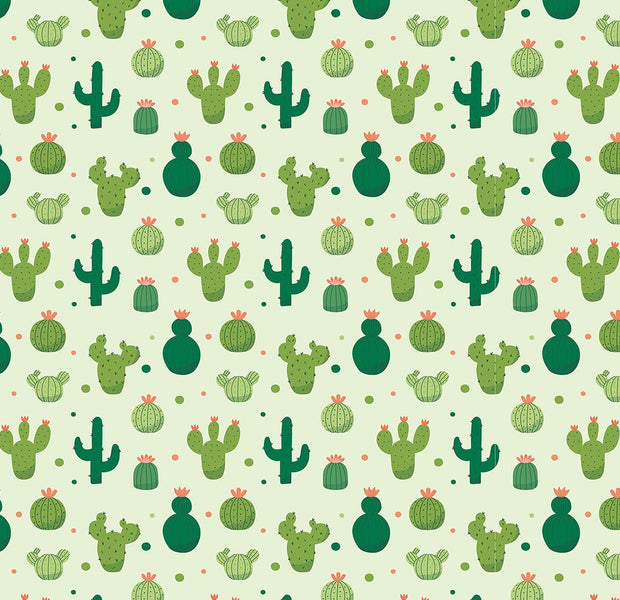 Premium Peel & Stick Wall Mural - Cactus Pattern
