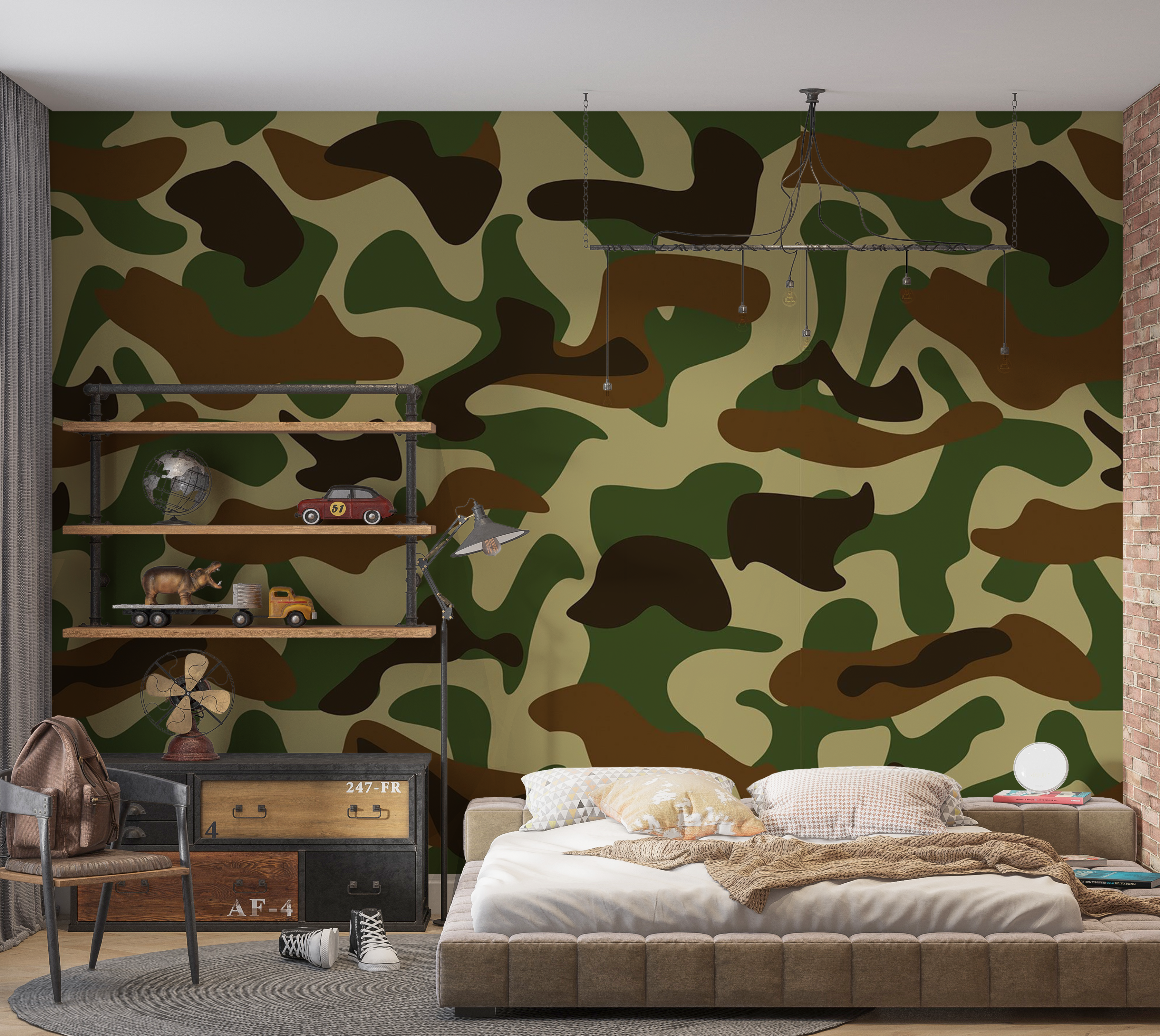 Premium Peel & Stick Wall Mural - Camouflage Pattern