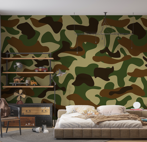 Premium Peel & Stick Wall Mural - Camouflage Pattern