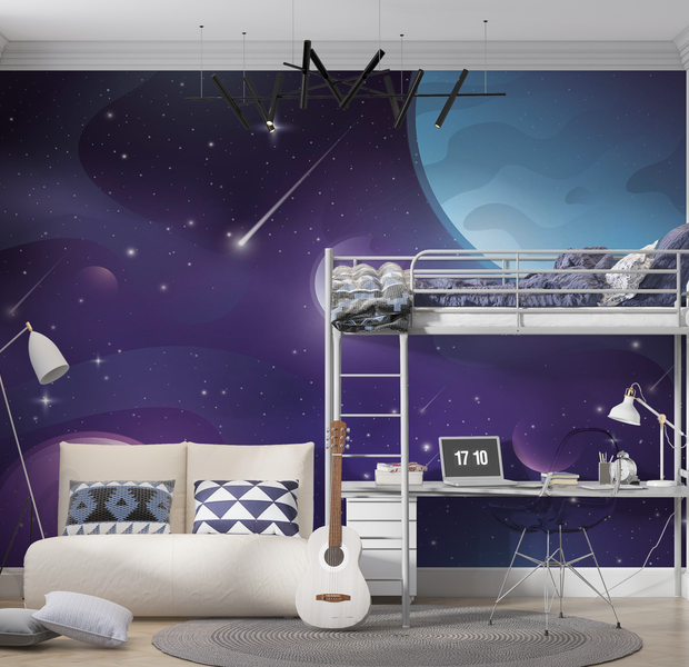 Premium Peel & Stick Wall Mural - Celestial Space Scene