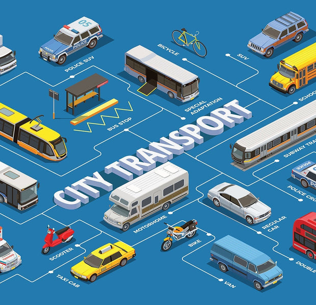 Premium Peel & Stick Wall Mural - City Transport
