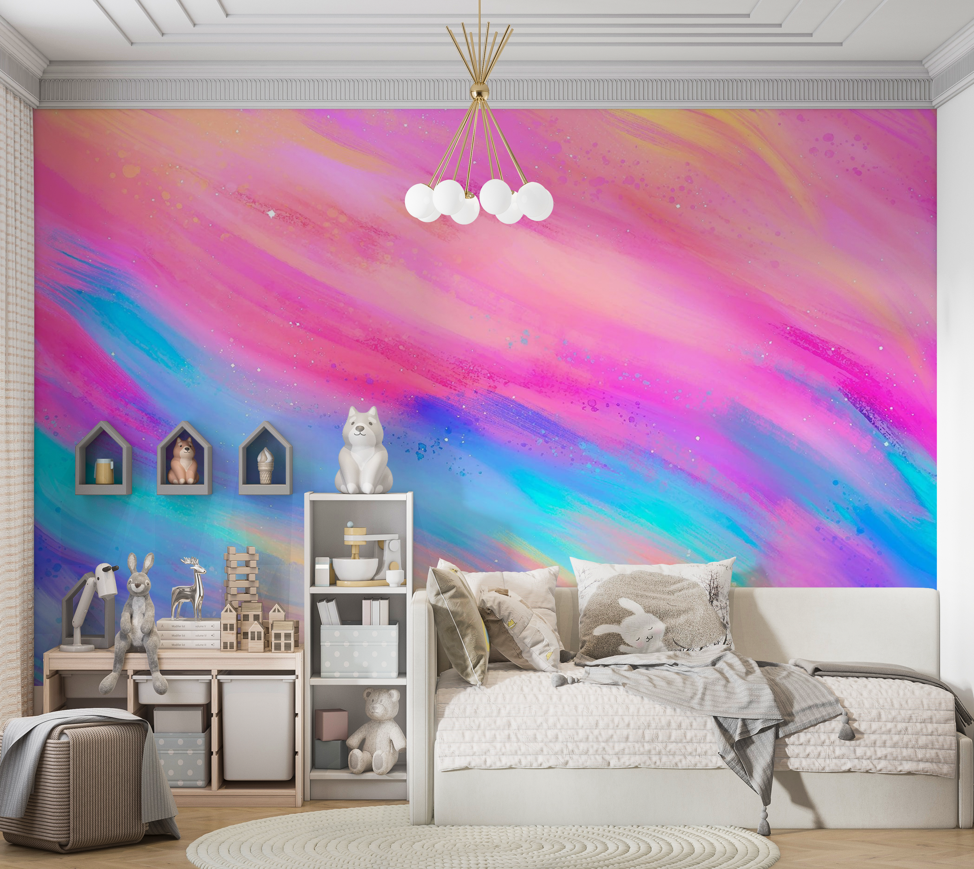 Premium Peel & Stick Wall Mural - Colorful Abstract Art