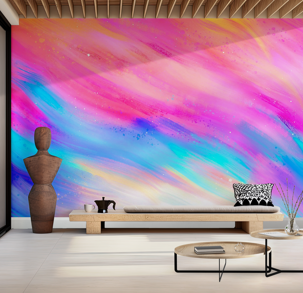 Premium Wallpaper Wall Mural - Colorful Abstract Art 60"Wx40"H / Non-Woven Fleece