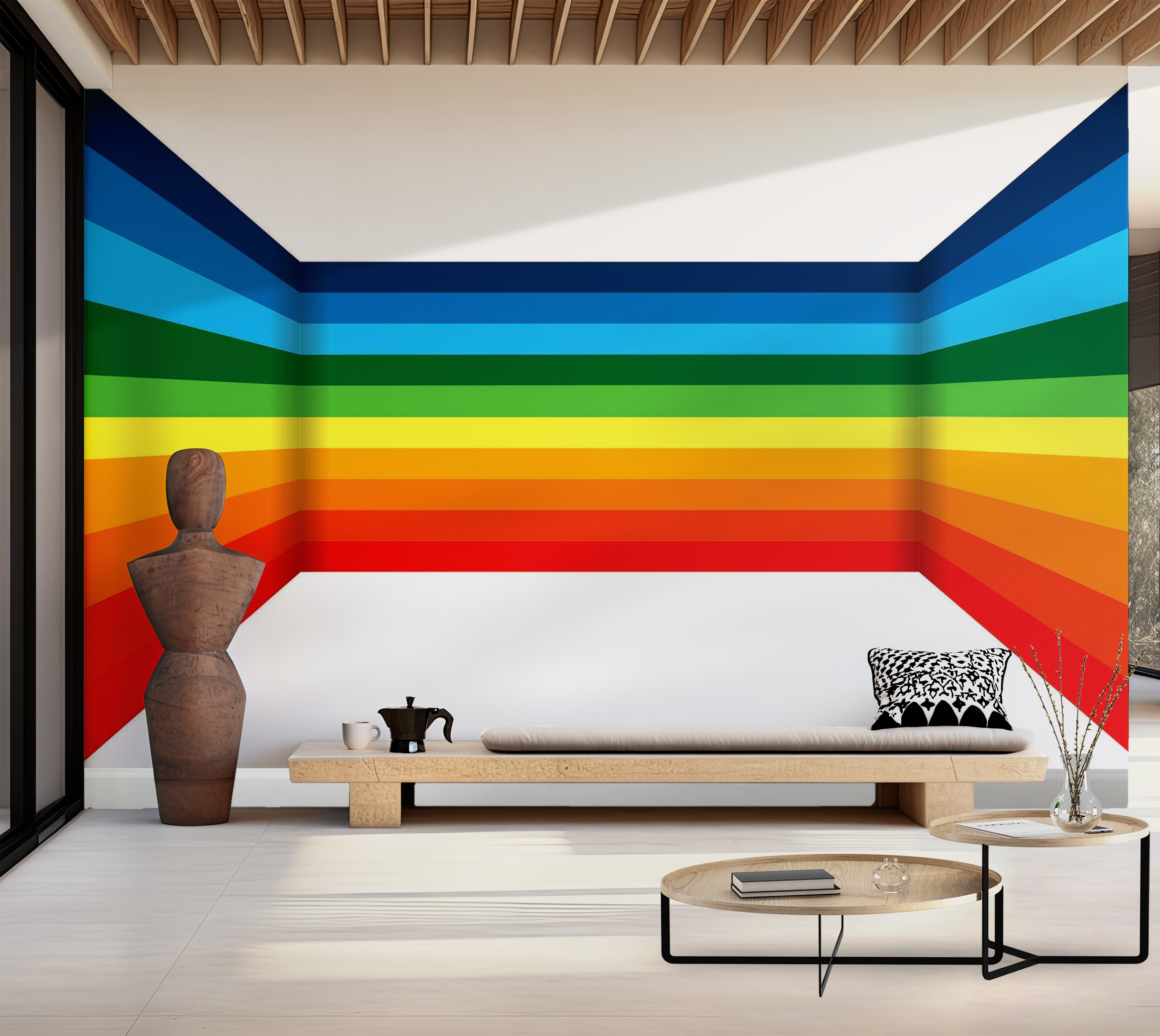 Premium Peel & Stick Wall Mural - Colorful Abstract Lines