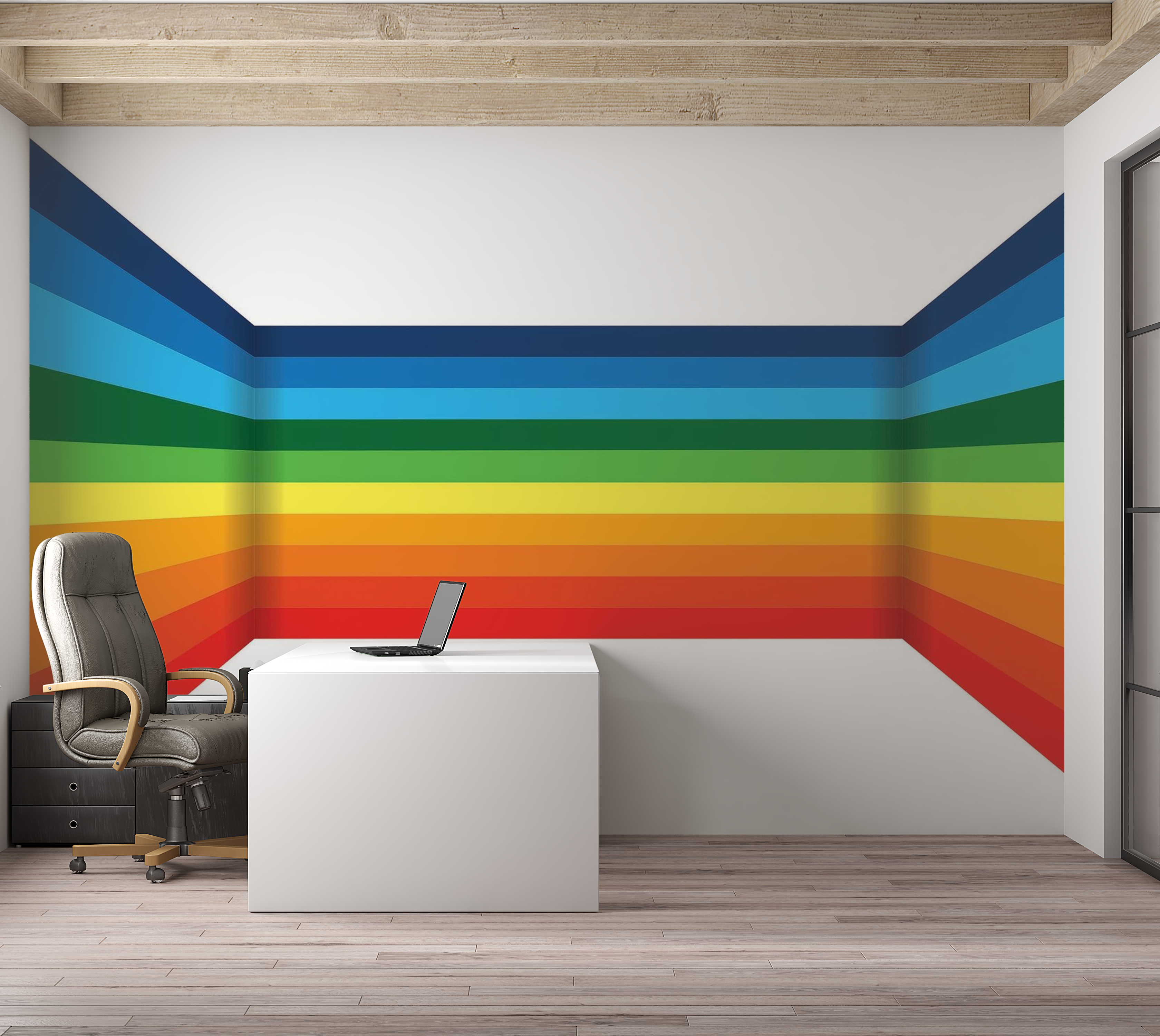Premium Peel & Stick Wall Mural - Colorful Abstract Lines