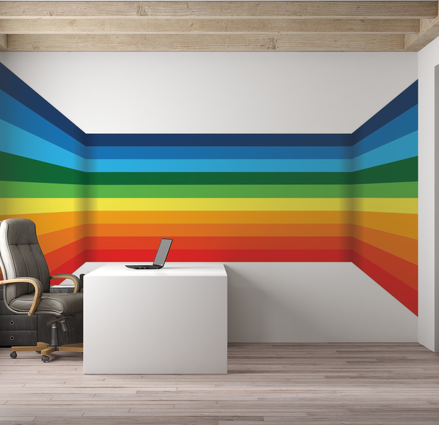 Premium Peel & Stick Wall Mural - Colorful Abstract Lines