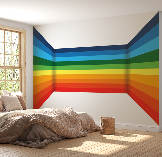 Premium Wallpaper Wall Mural - Colorful Abstract Lines 60"Wx40"H / Non-Woven Fleece