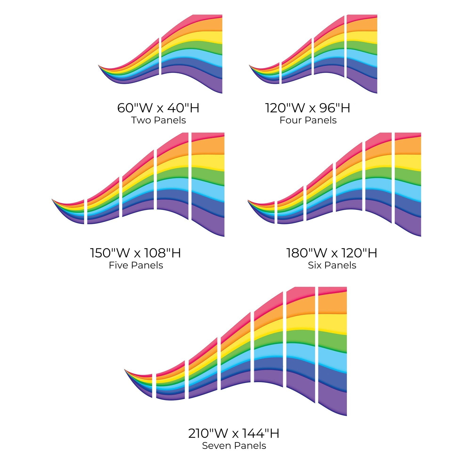 Premium Peel & Stick Wall Mural - Colorful Abstract Waves