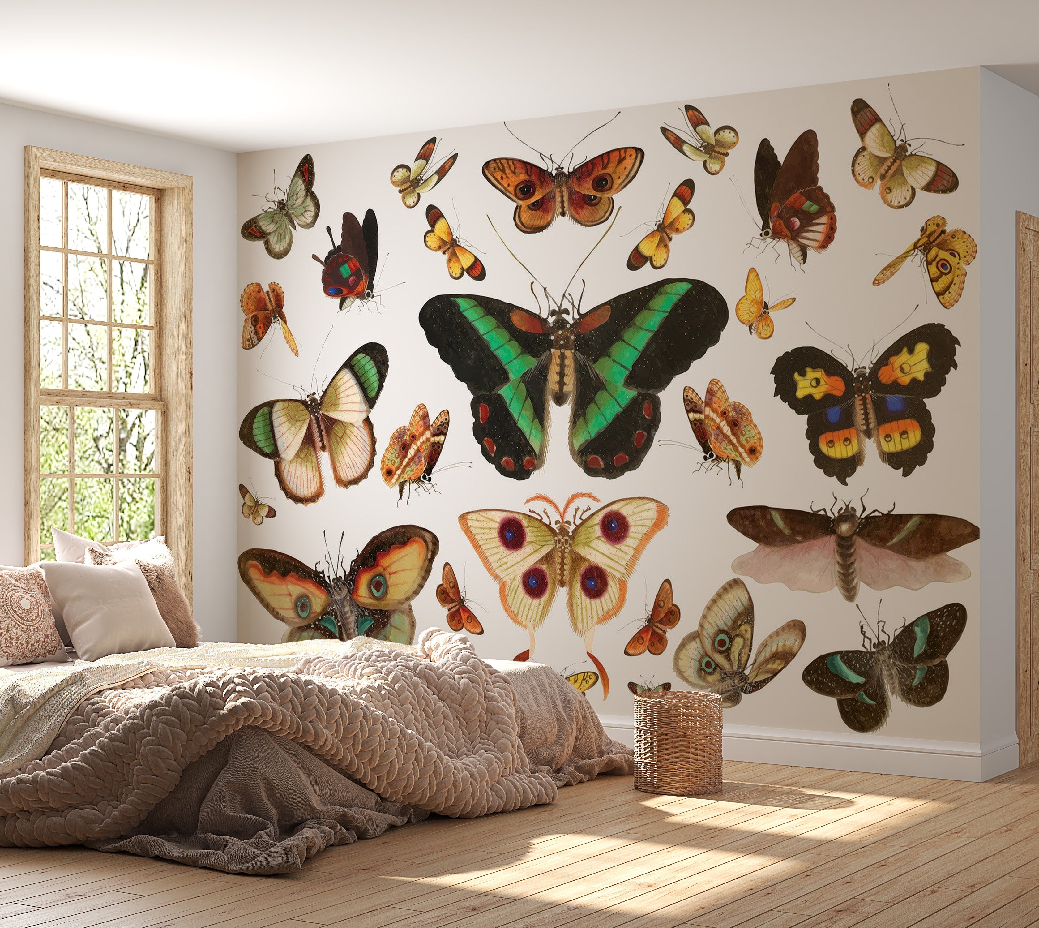 Premium Peel & Stick Wall Mural - Colorful Butterflies