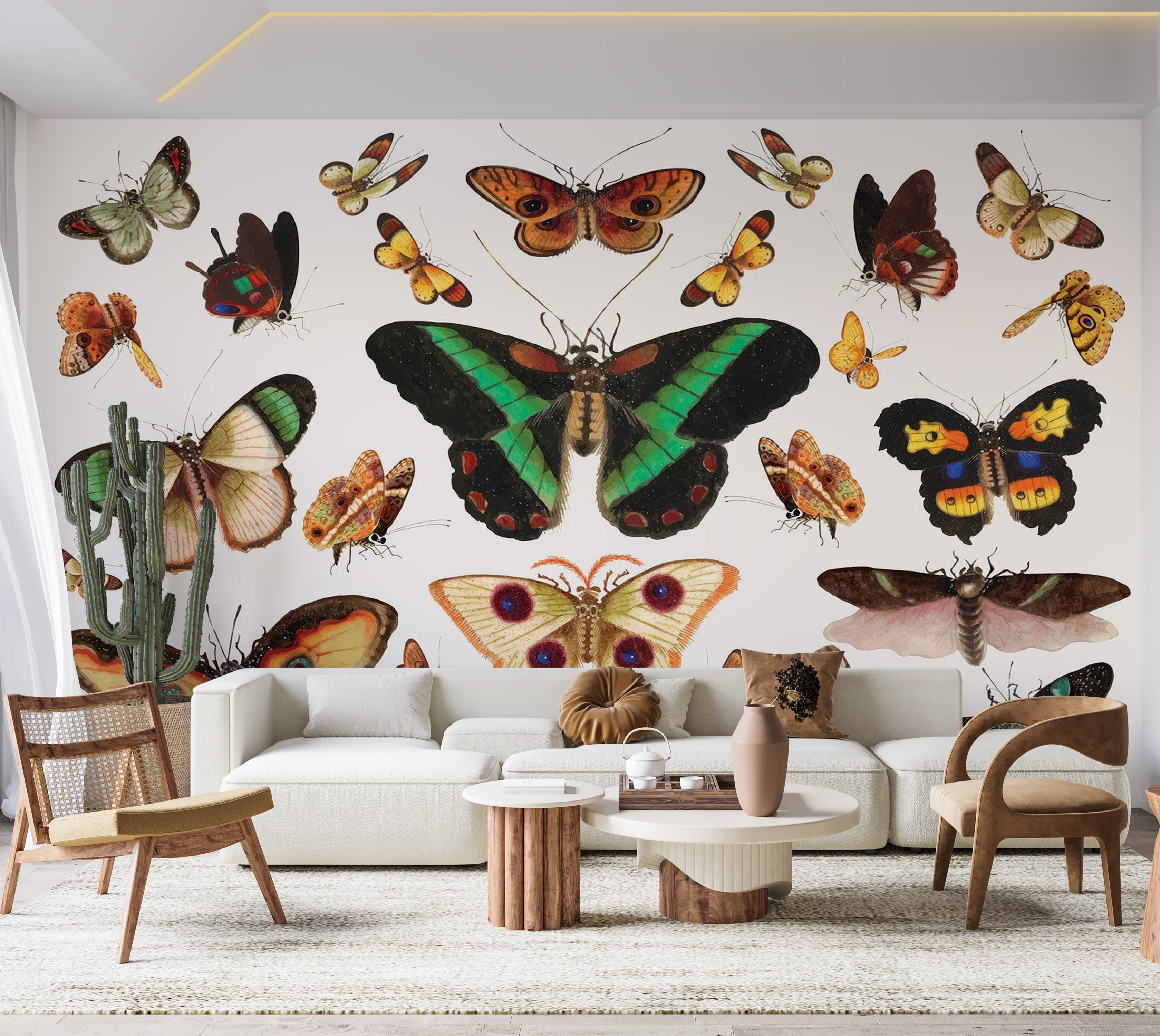 Premium Peel & Stick Wall Mural - Colorful Butterflies