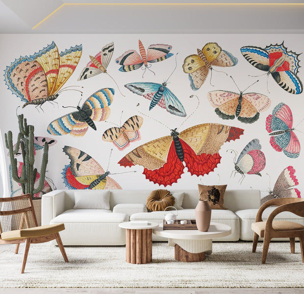 Premium Wallpaper Wall Mural - Colorful Butterfly Collection 60"Wx40"H / Non-Woven Fleece