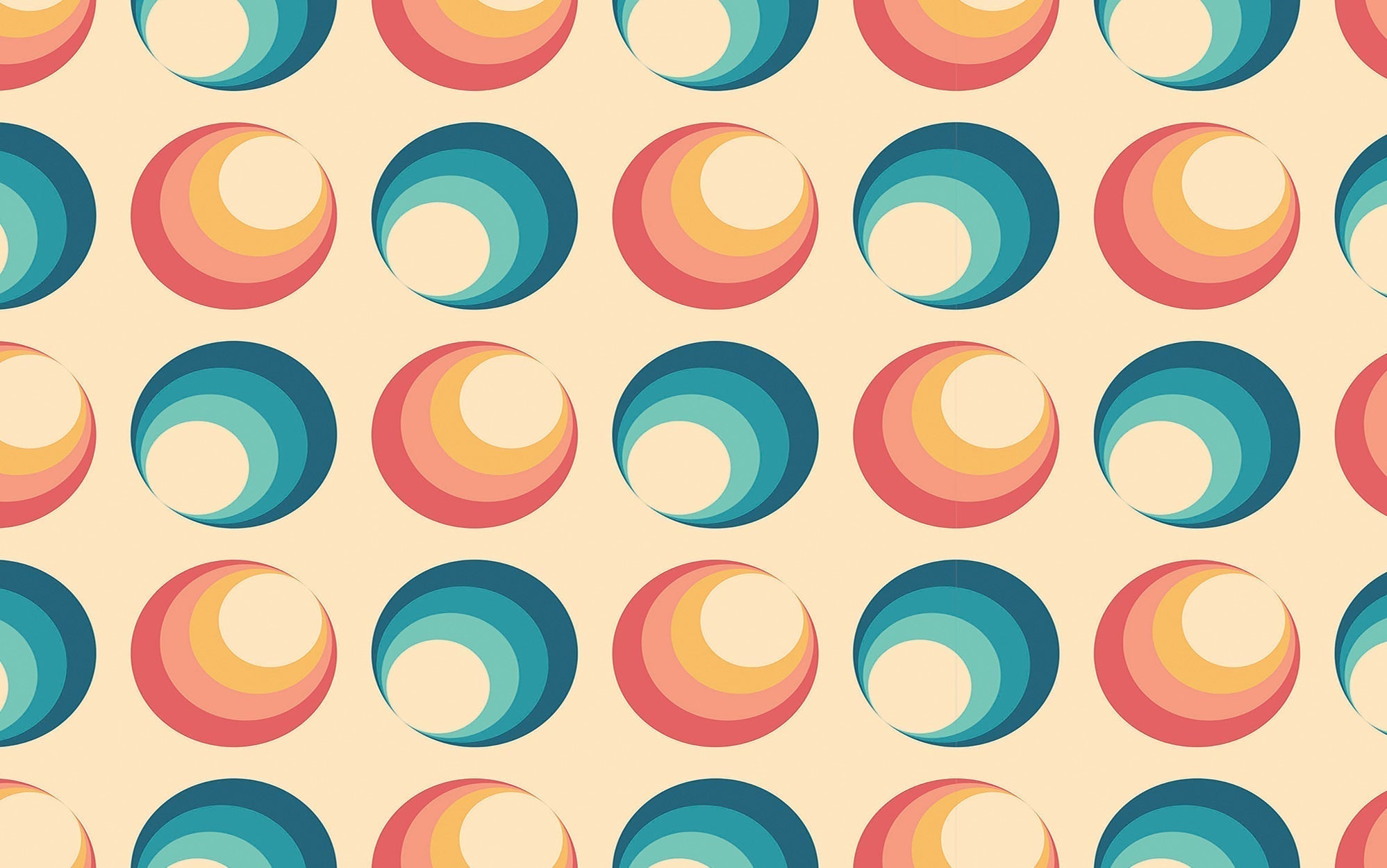 Premium Peel & Stick Wall Mural - Colorful Circles Pattern