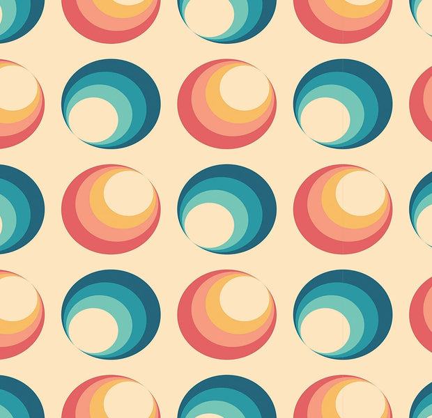 Premium Peel & Stick Wall Mural - Colorful Circles Pattern