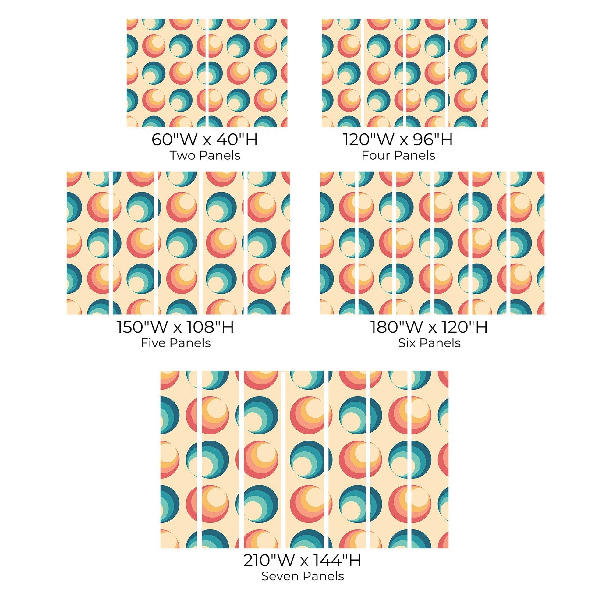 Premium Peel & Stick Wall Mural - Colorful Circles Pattern