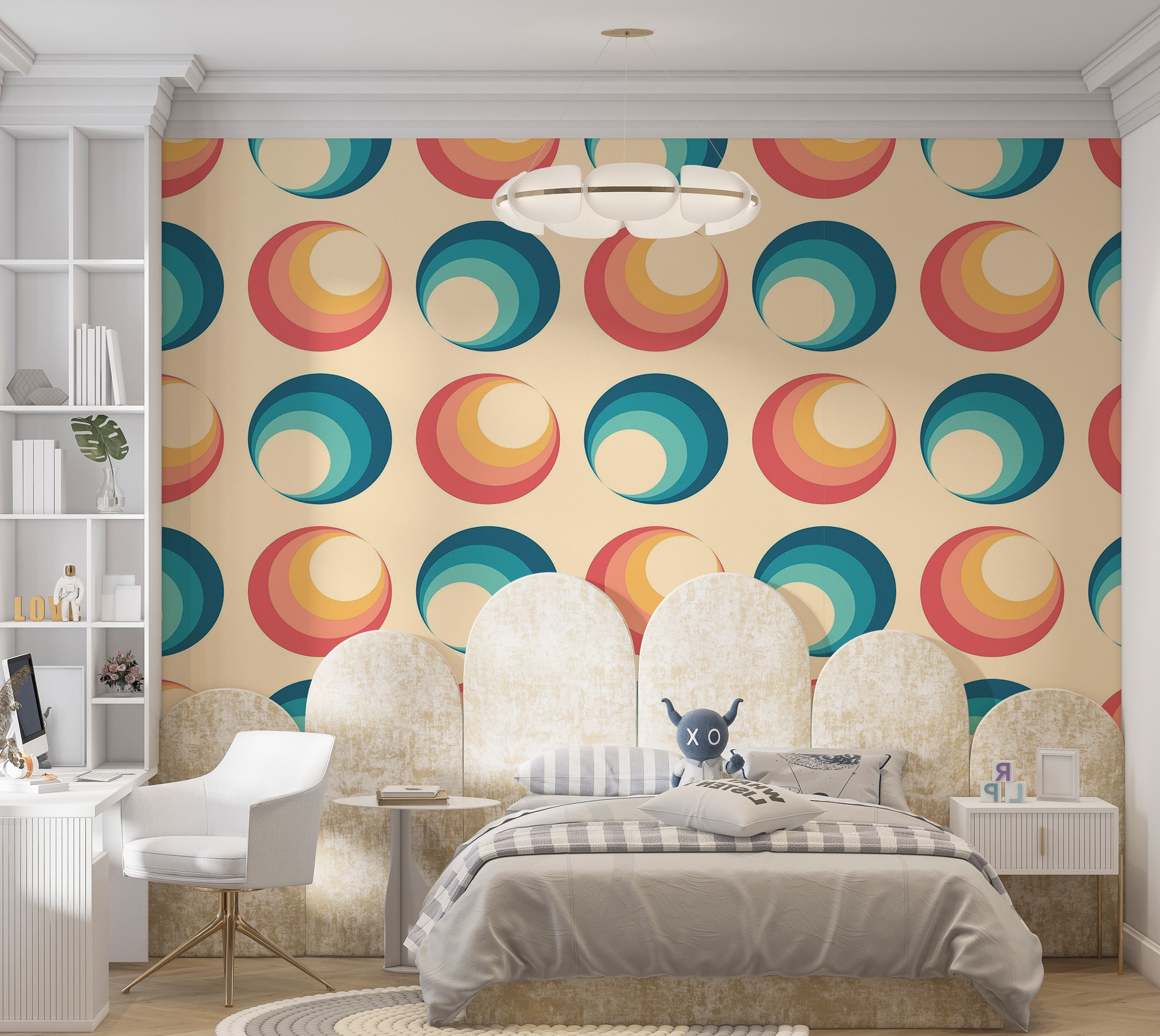 Premium Peel & Stick Wall Mural - Colorful Circles Pattern