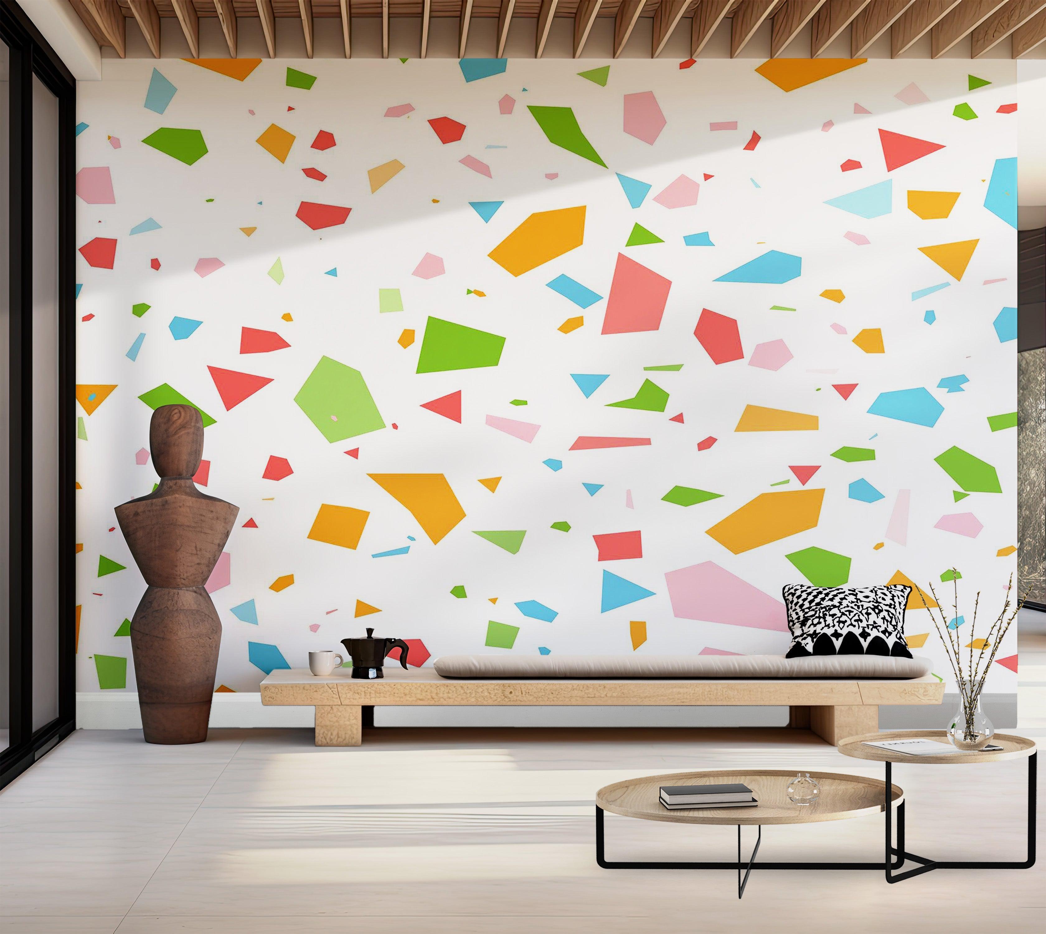 Premium Wallpaper Wall Mural - Colorful Confetti 60"Wx40"H / Non-Woven Fleece