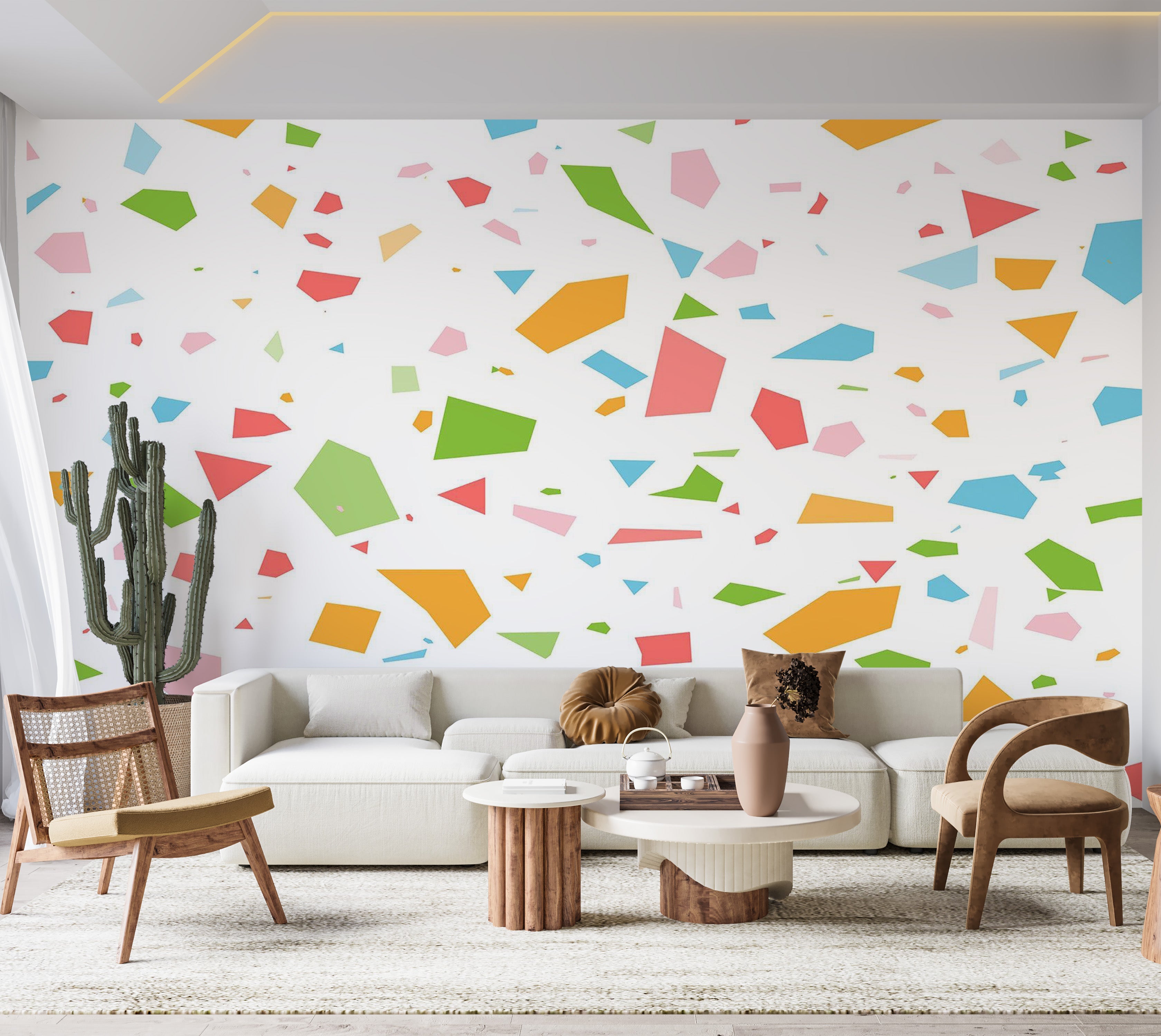 Premium Wallpaper Wall Mural - Colorful Confetti 60"Wx40"H / Non-Woven Fleece