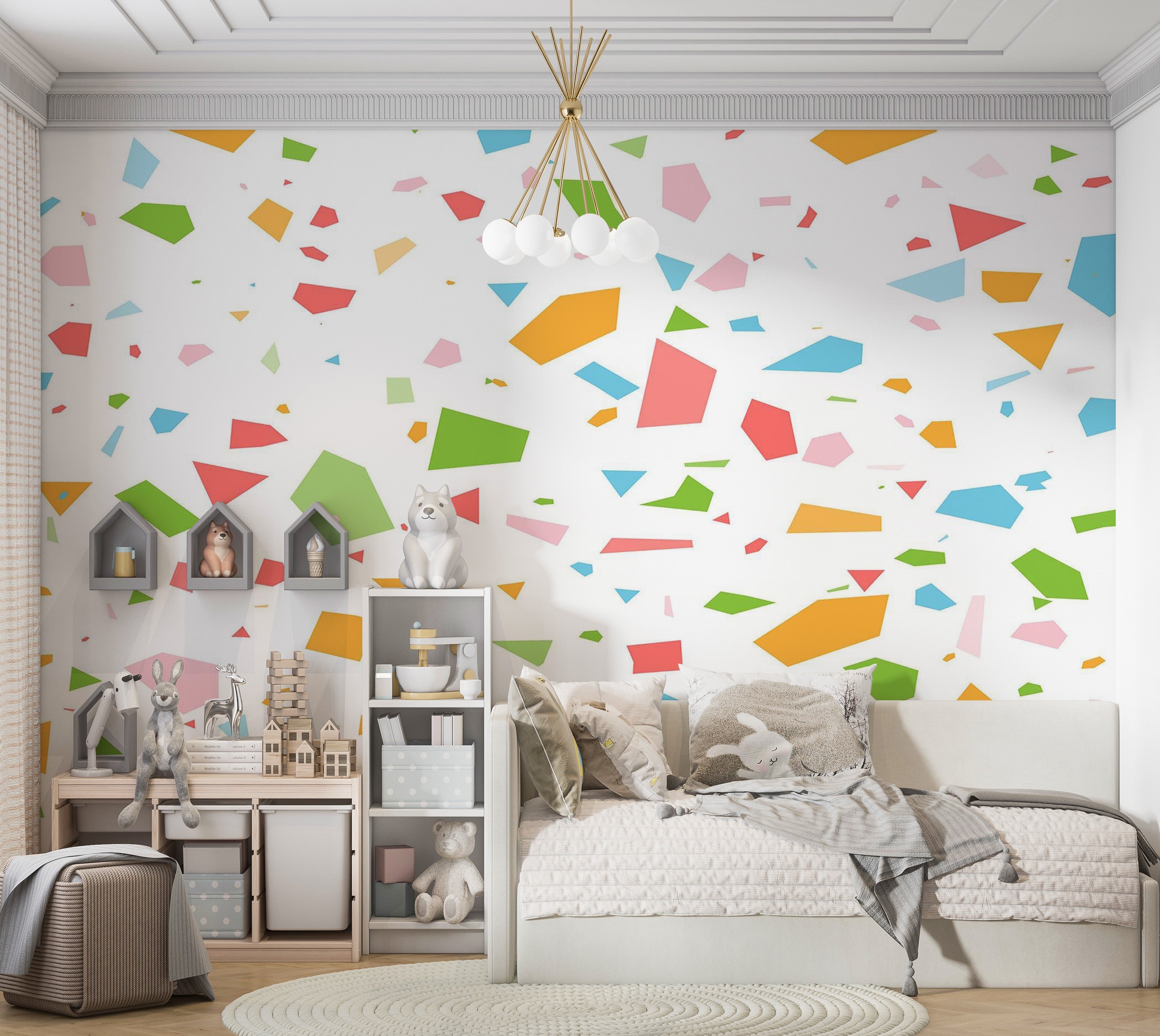 Premium Wallpaper Wall Mural - Colorful Confetti 60"Wx40"H / Non-Woven Fleece