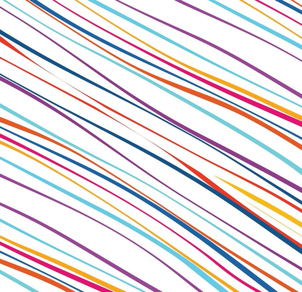 Premium Peel & Stick Wall Mural - Colorful Diagonal Stripes