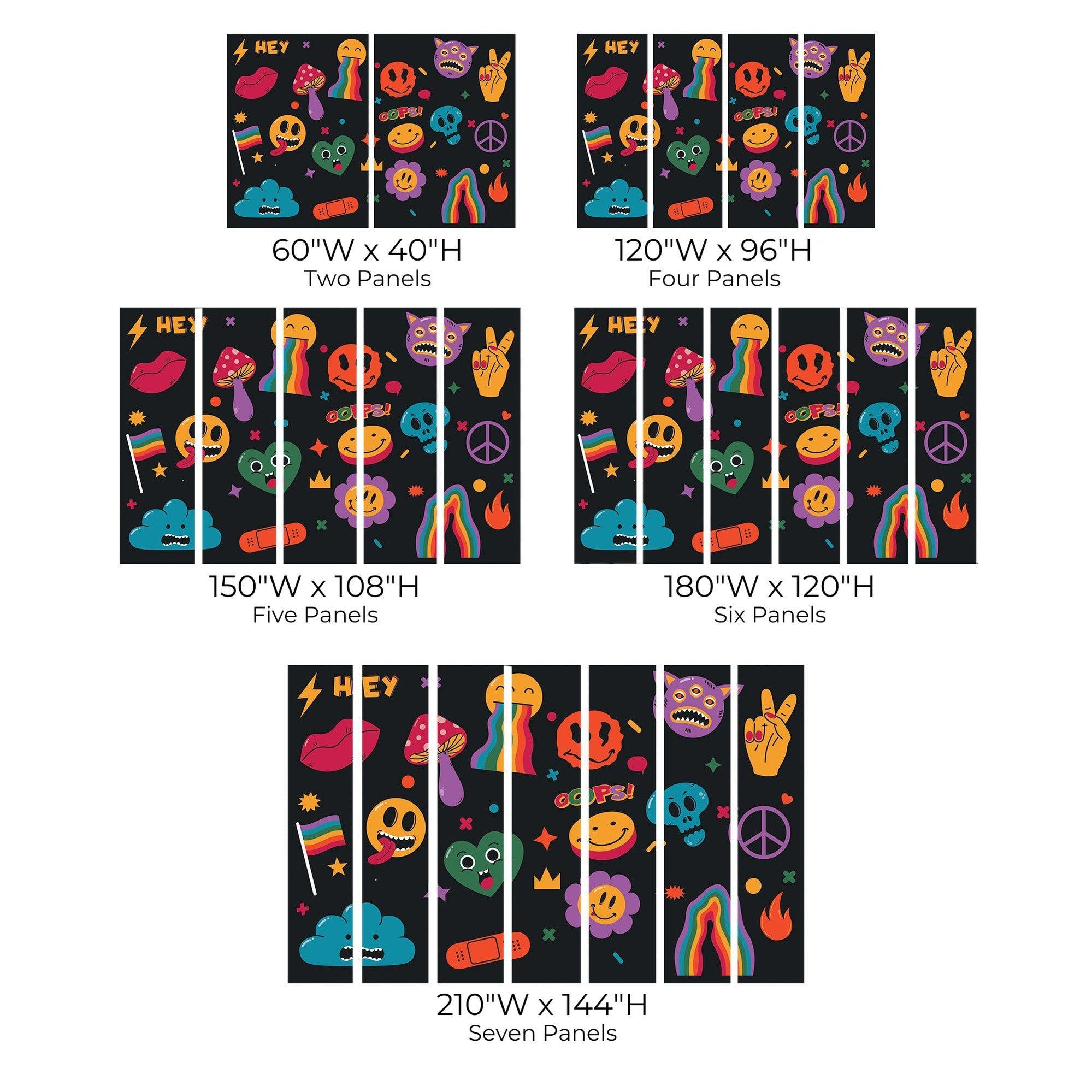 Premium Peel & Stick Wall Mural - Colorful Doodle Art