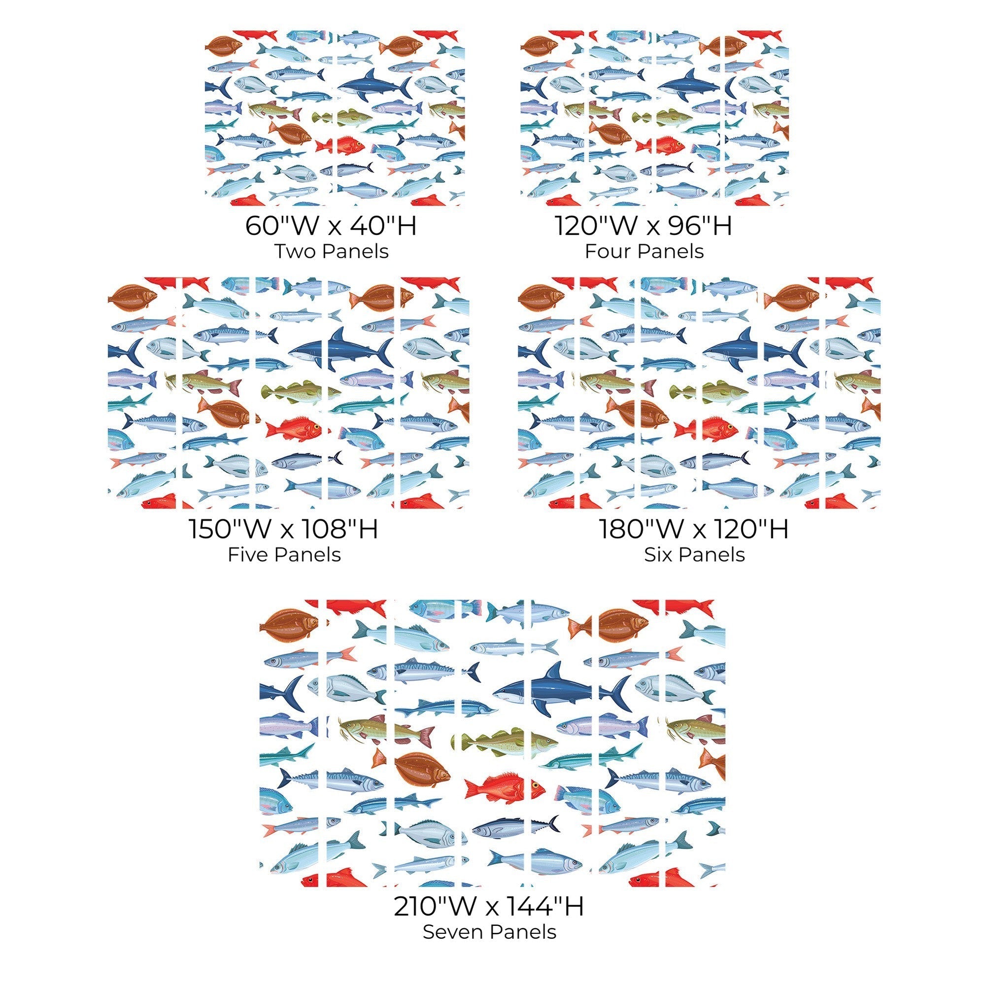 Premium Peel & Stick Wall Mural - Colorful Fish Pattern