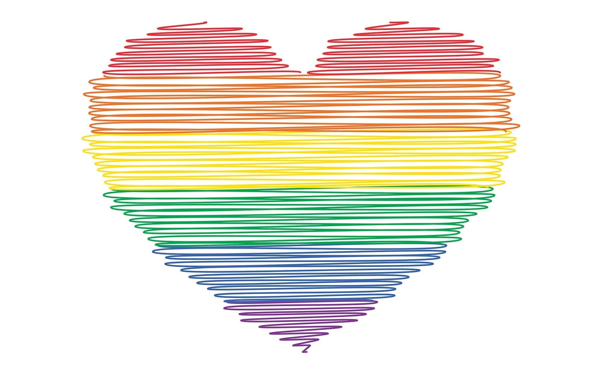 Premium Peel & Stick Wall Mural - Colorful Heart Lines