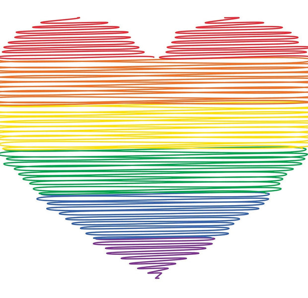 Premium Peel & Stick Wall Mural - Colorful Heart Lines