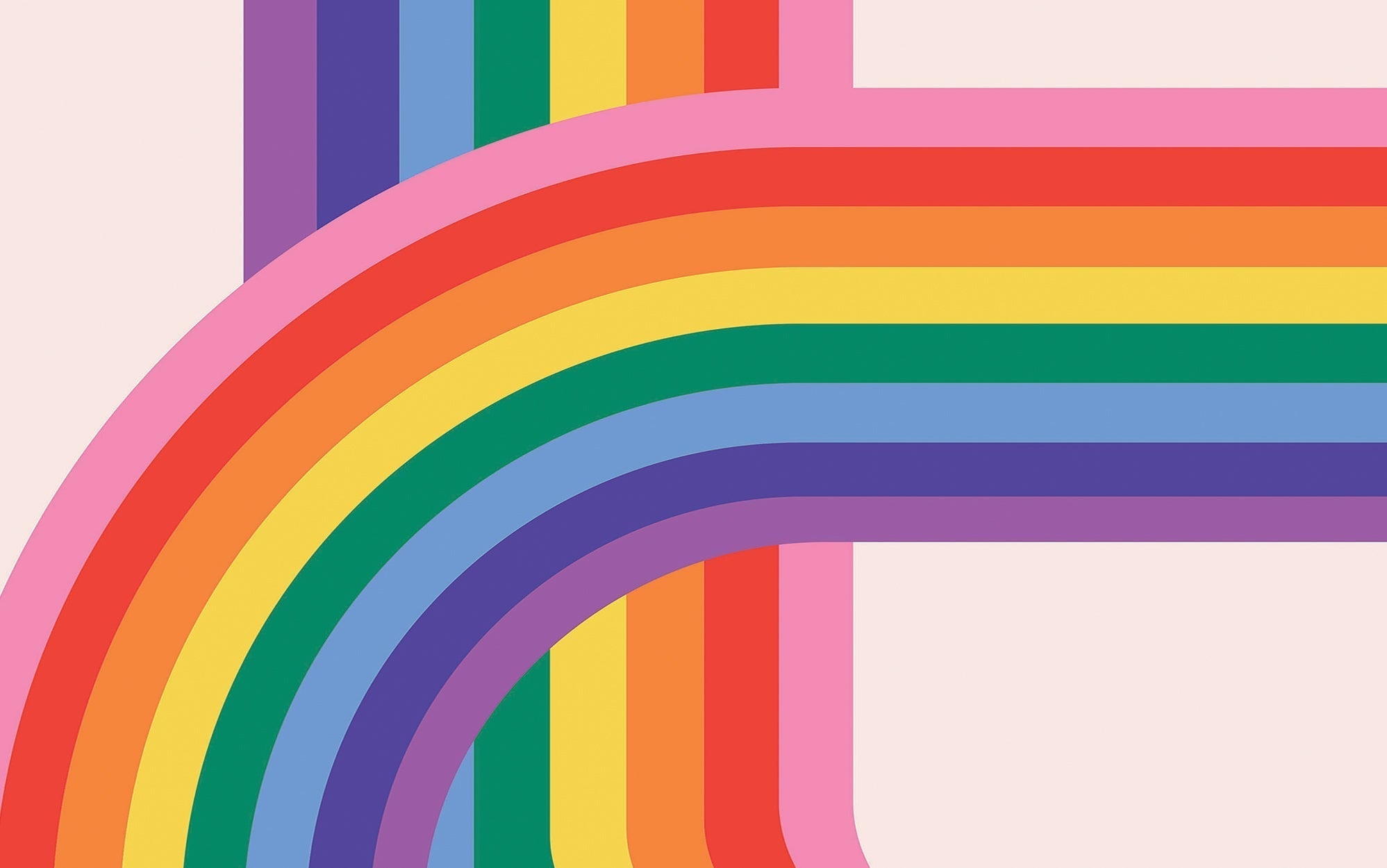 Premium Peel & Stick Wall Mural - Colorful Rainbow Stripes