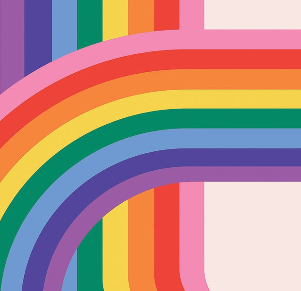 Premium Peel & Stick Wall Mural - Colorful Rainbow Stripes