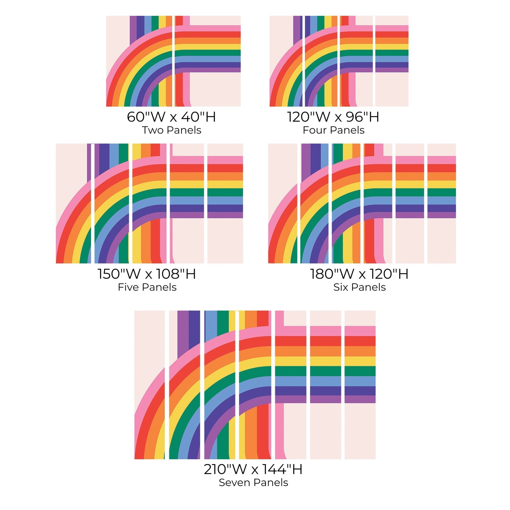 Premium Peel & Stick Wall Mural - Colorful Rainbow Stripes