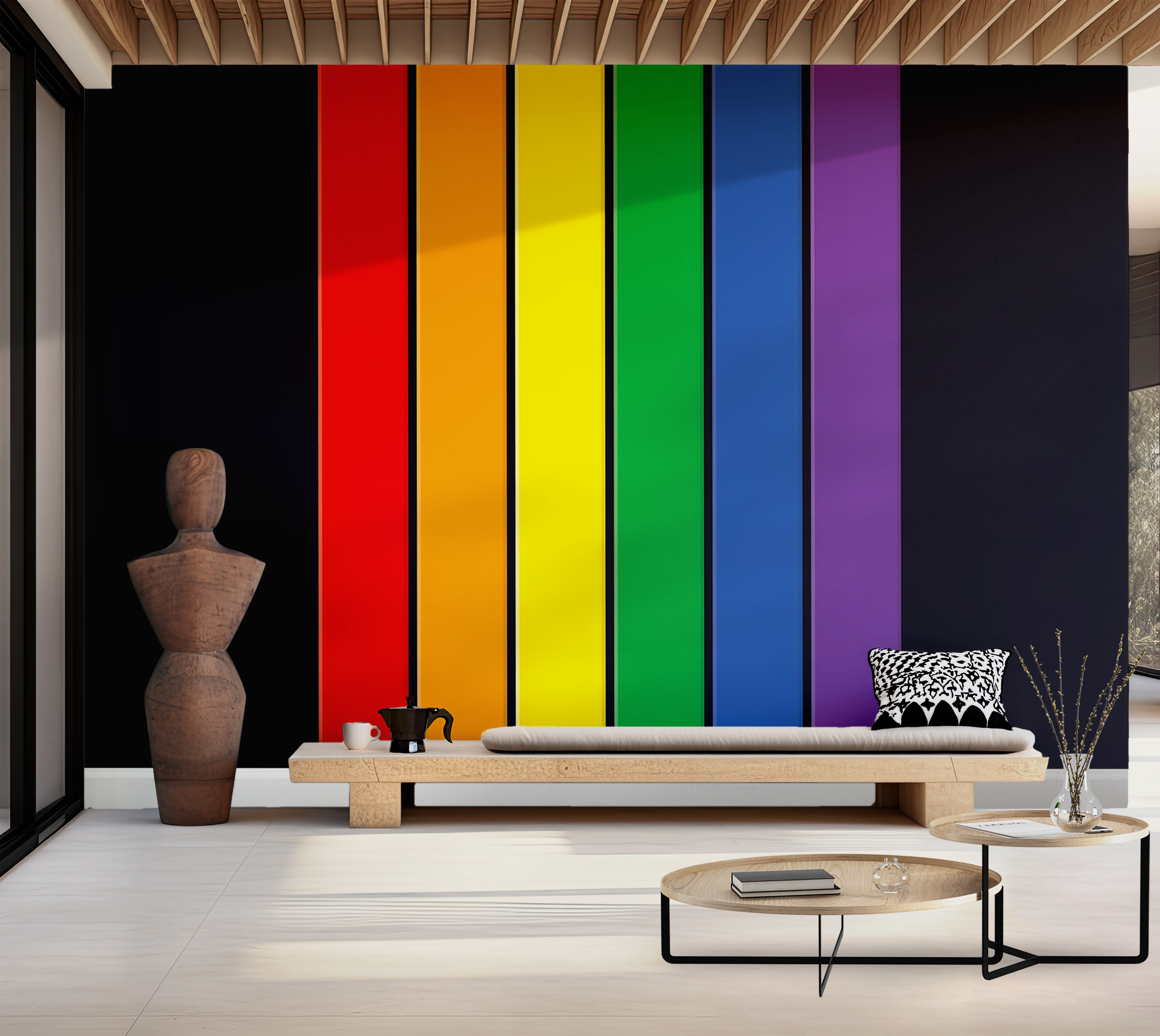Premium Peel & Stick Wall Mural - Colorful Stripes