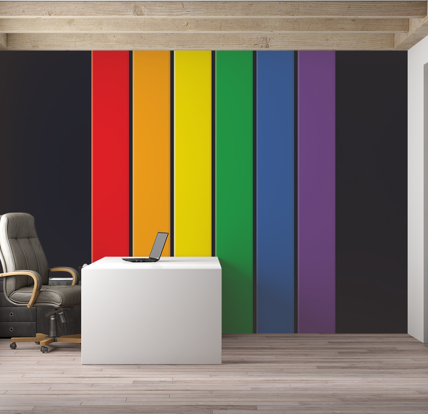 Premium Peel & Stick Wall Mural - Colorful Stripes