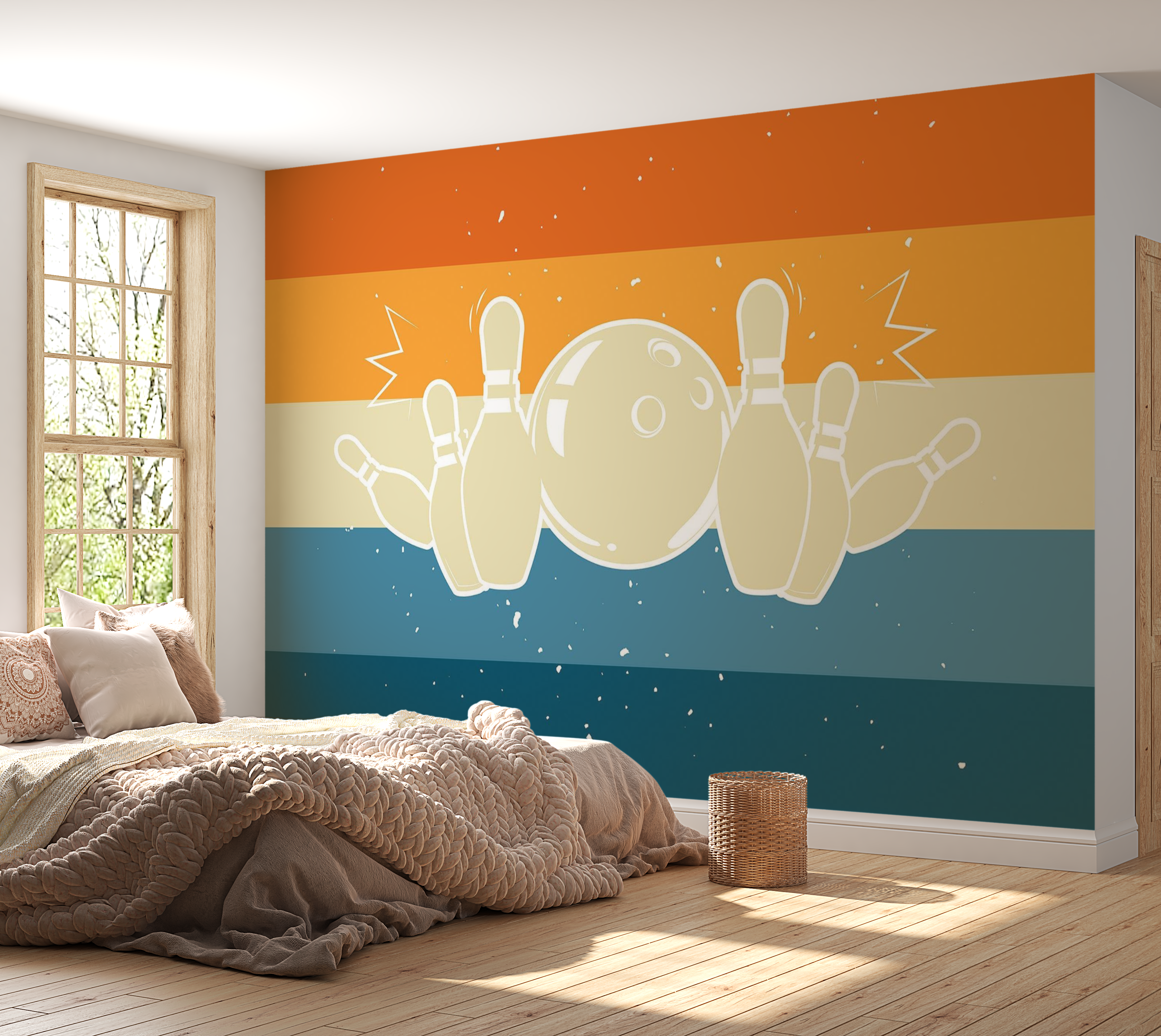 Premium Peel & Stick Wall Mural - Cosmic Bowling