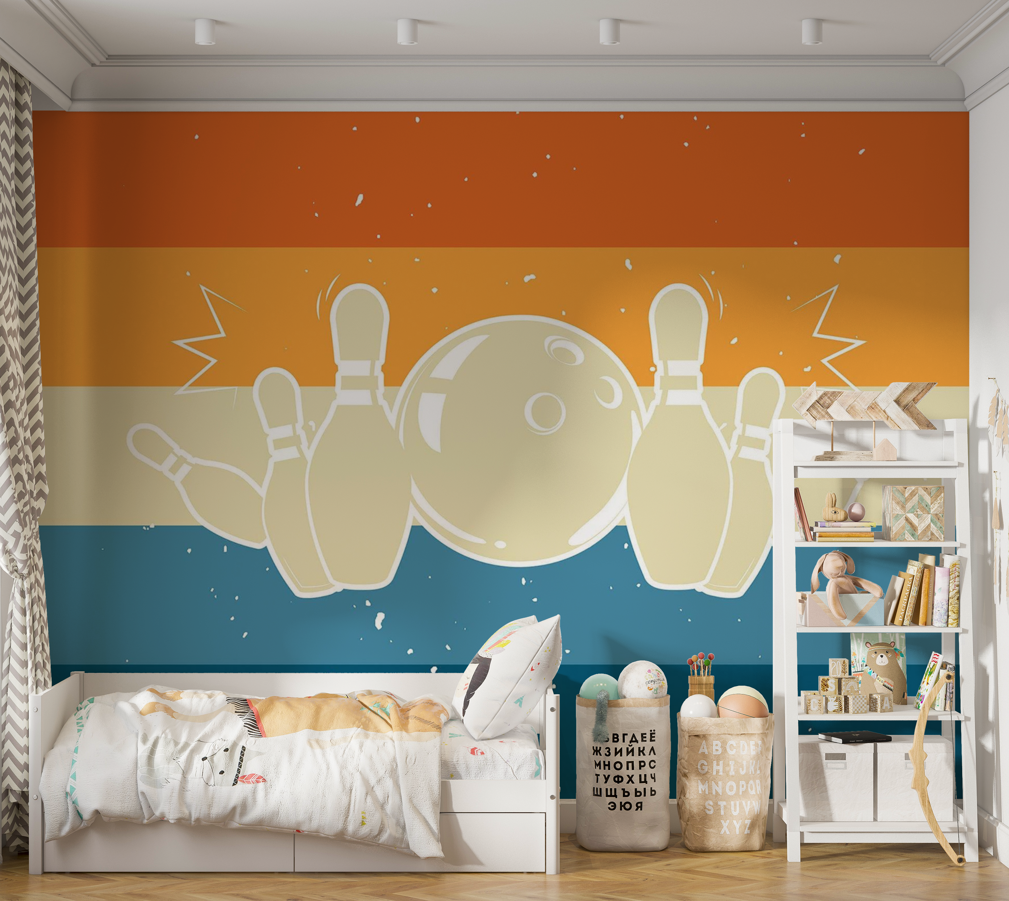 Premium Peel & Stick Wall Mural - Cosmic Bowling