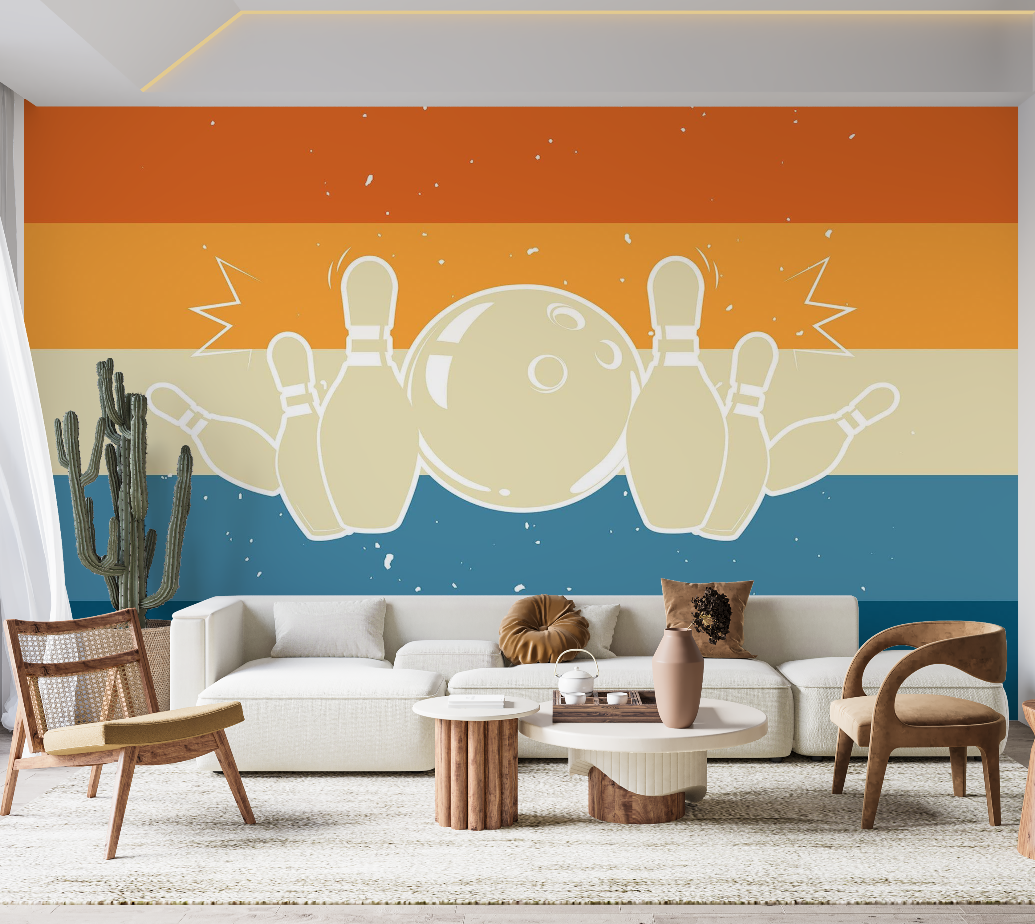 Premium Peel & Stick Wall Mural - Cosmic Bowling