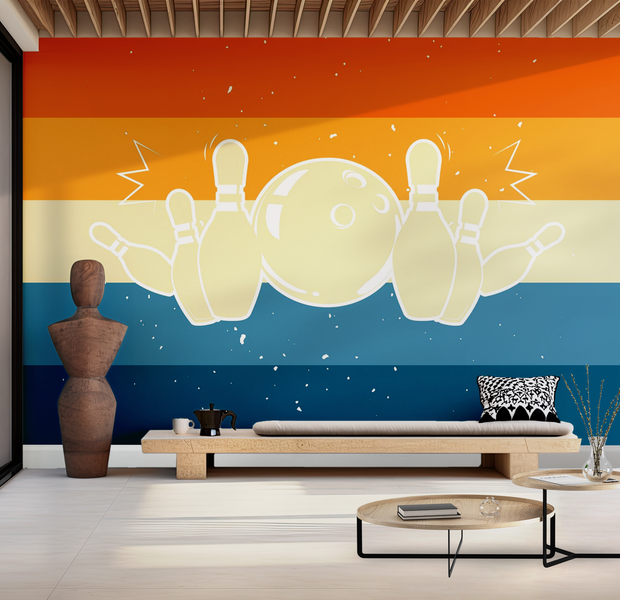 Premium Wallpaper Wall Mural - Cosmic Bowling 60"Wx40"H / Non-Woven Fleece