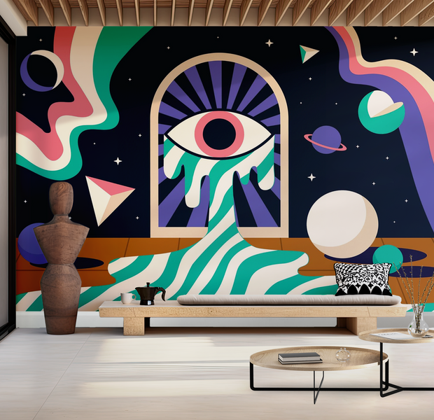 Premium Wallpaper Wall Mural - Cosmic Eye 60"Wx40"H / Non-Woven Fleece