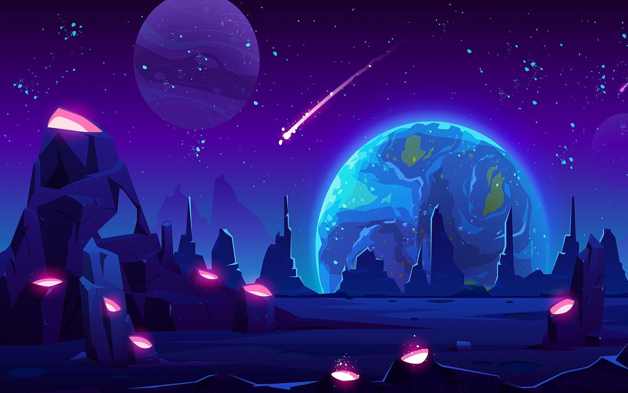 Premium Peel & Stick Wall Mural - Cosmic Landscape